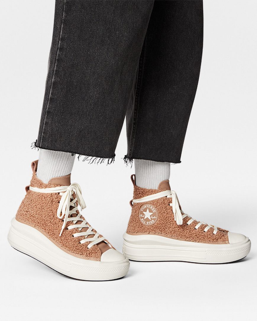 Dámské Boty Na Platformy Converse Chuck Taylor All Star Move Sherpa Vysoké Hnědé | CZ T31FL83